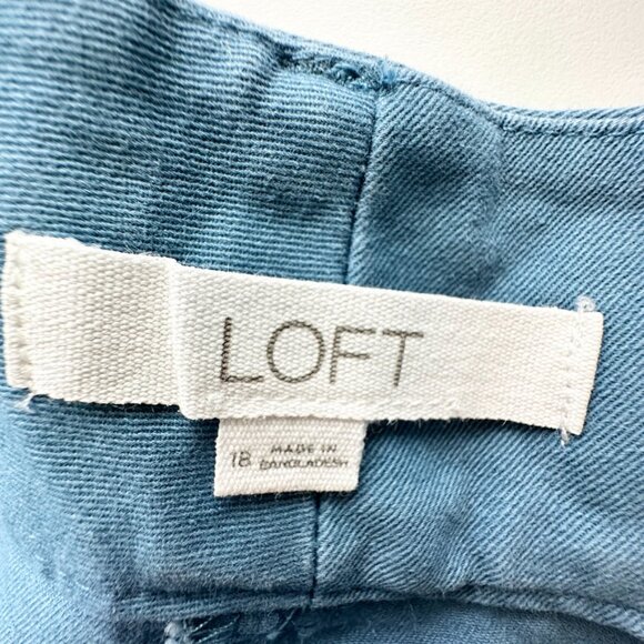 Loft Womens Shorts 18 Riviera Chino Solid Blue Preppy Nautical - Picture 5 of 9